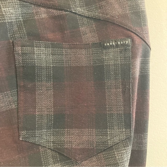 SANCTUARY  Sz M Runway Plaid Pull On Faux Pockets Leggings by Anthropologie - Picture 6 of 12
